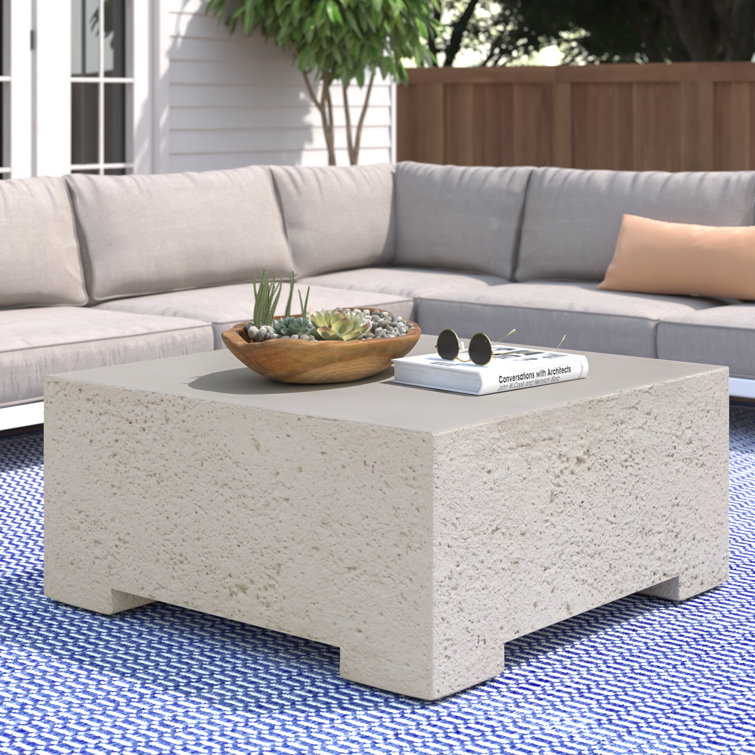 Yvonne 30'' Stone Outdoor Coffee Table Birch Lane